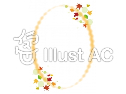 オーバル型（楕円形）の秋フレーム飾り
