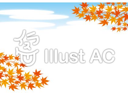 秋の紅葉イラスト背景 フレーム飾り枠無料ベクターai Eps素材