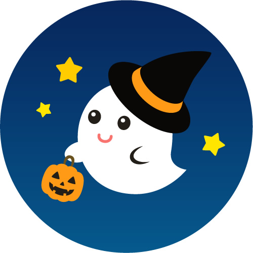 お化け(ゴースト)のハロウィンイラスト