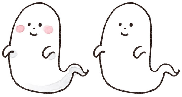 かわいいお化け（ゴースト）のハロウィンイラスト