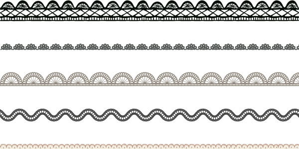 レースのライン飾り罫線イラスト素材