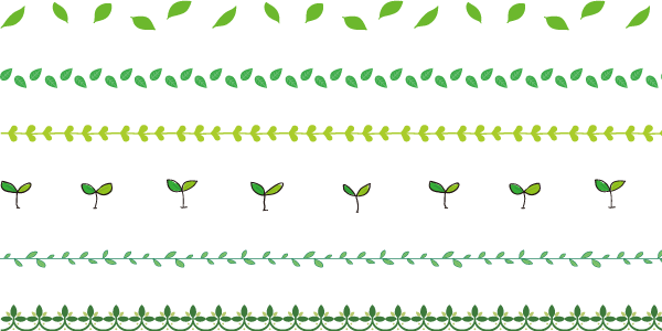 葉っぱのライン飾り罫線イラスト素材