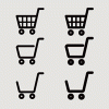 ECサイトの購入・決済ボタンに!おしゃれなショッピングカート(お買い物かご)のアイコン無料イラスト素材