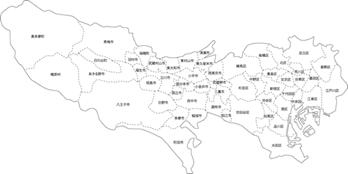 無料イラスト画像 エレガント東京 地図 イラスト