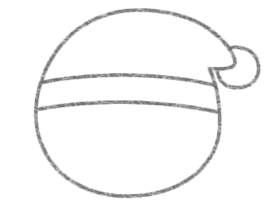 【STEP2】帽子の縁とぼんぼりを描く