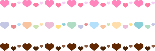 【2月バレンタイン】ハートのライン飾り罫線イラスト（ピンク・パステルカラー・チョコレート）