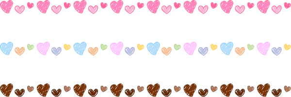 【2月バレンタイン】手書き風ハートのライン飾り罫線イラスト（ピンク・パステルカラー・チョコレート）