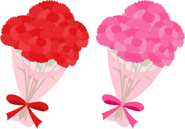 可愛いカーネーションの花束イラスト