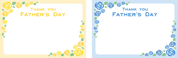 薔薇（バラ）がかわいい父の日のメッセージカード無料テンプレート