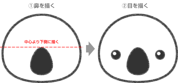 コアラのイラストの簡単な書き方