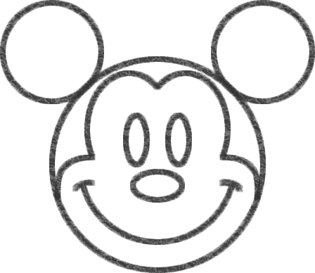 STEP.3ミッキーマウスの耳を描く