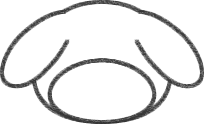 STEP.2メロディちゃんの顔と頭巾の境界線を描く