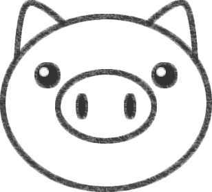 豚の耳を描く