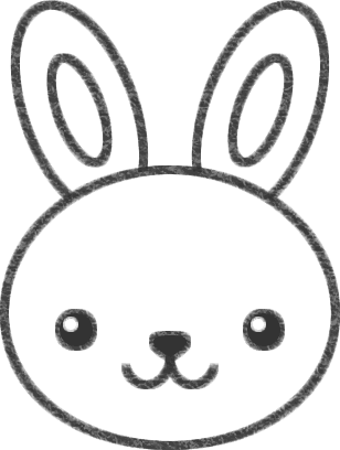 ウサギの耳を描く