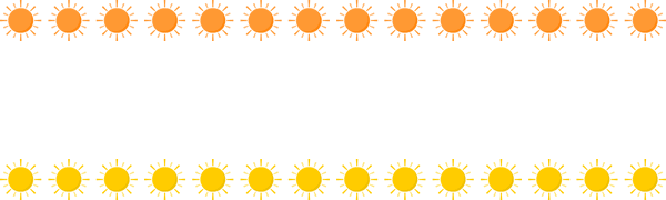 太陽（お日様マーク）のライン飾り罫線イラスト無料素材