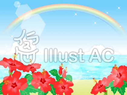 夏の空と海のフレーム枠 背景イラスト無料ベクター素材 Ai Eps