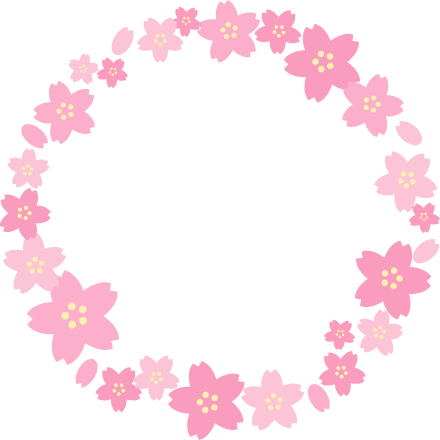 桜（さくら・サクラ）の丸型（円形）フレーム飾り枠