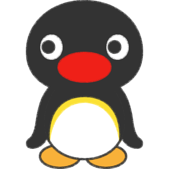 ピングー Pingu のイラストの簡単な書き方