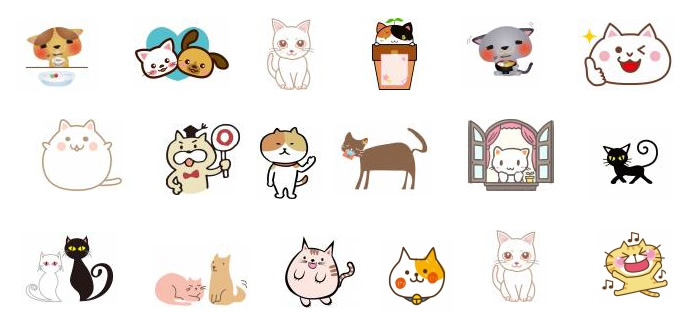 かわいい猫のイラスト無料フリー素材